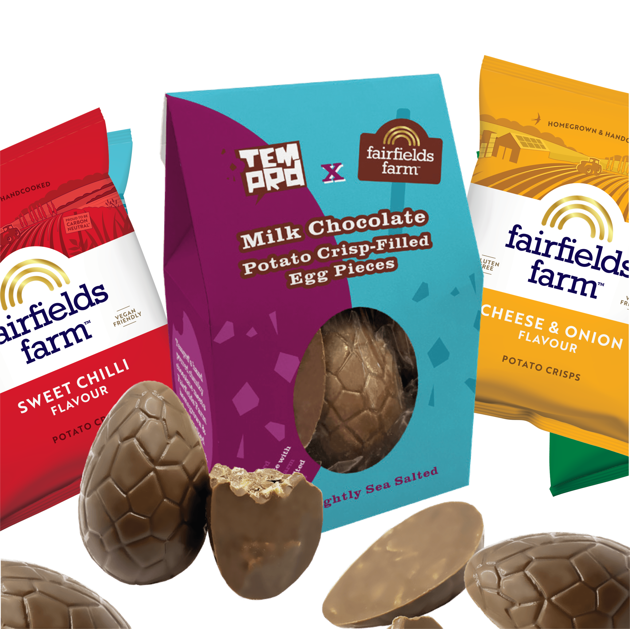 Easter Chocolate Egg Pieces + 4x150g Crisps Bundle