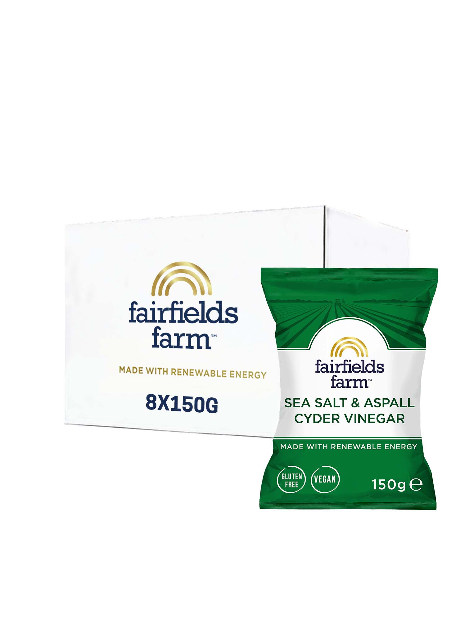 Sea Salt & Aspall Cyder Vinegar – 8 x 150g bags